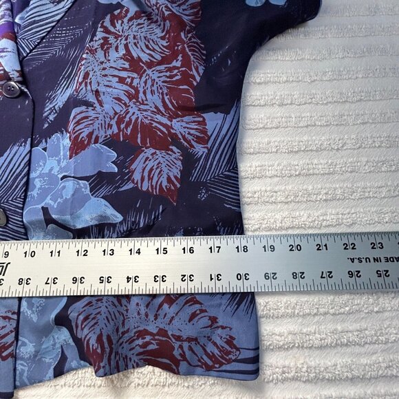Vintage Vogue Alley Button Down Top Skirt Set Size 4 Purple Pure Silk Printed - Picture 6 of 13
